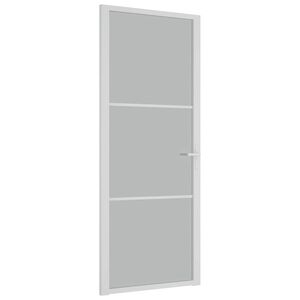 vidaXL Innent&uuml;r 83x201,5 cm Wei&szlig; Mattglas und Aluminium