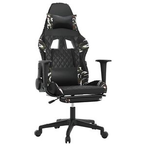 vidaXL Gaming-Stuhl mit Fu&szlig;st&uuml;tze Schwarz und Tarnfarben Kunstleder