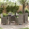 vidaXL Garten Essgruppe 5 pcs Grau Poly-Rattan