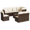 vidaXL 9-tlg. Garten-Sofagarnitur mit Kissen Braun Poly Rattan