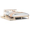 vidaXL Massivholzbett mit Schubladen 135x190 cm Kiefer