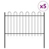 vidaXL Gartenzaun 5 pcs Grau 8,5 x 0,8 m Pulverbeschichteter Stahl
