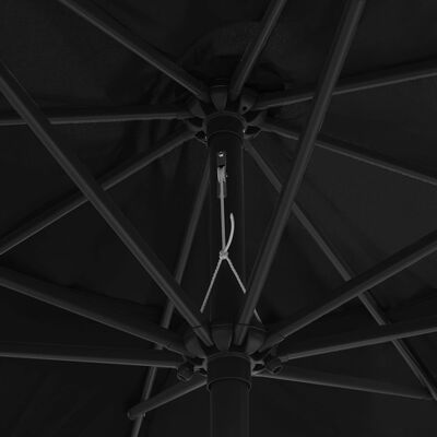 vidaXL Sonnenschirm mit Metall-Mast 400 cm Schwarz