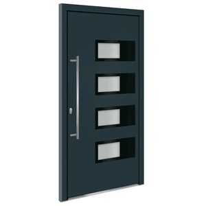 vidaXL Haust&uuml;r Anthrazit 100x200 cm Aluminium und PVC