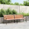 vidaXL Gartenbank Braun 231 cm Holz & Pulverbeschichteter Stahl