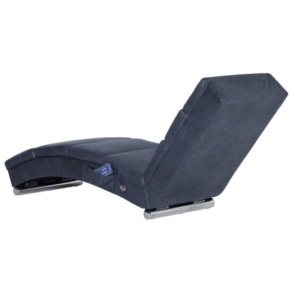 vidaXL Massage Chaiselongue Grau Wildleder-Optik