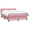 vidaXL Boxspringbett mit Matratze Rosa 140x210 cm Samt