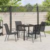 vidaXL Garten Essgruppe 5 pcs Schwarz Pulverbeschichteter Stahl