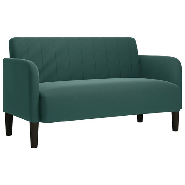 vidaXL Zweisitzer-Sofa Dunkelgr&uuml;n 109 cm Samt