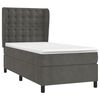 vidaXL Boxspringbett mit Matratze Dunkelgrau 80x200 cm Samt