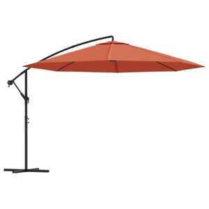 vidaXL Ampelschirm mit Aluminium-Mast 350 cm Terrakotta