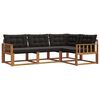 vidaXL Outdoor-Sofagarnitur 4 stk. Natur und Schwarz