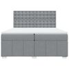 vidaXL Boxspringbett mit Matratze Hellgrau 200x200 cm Stoff