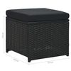 vidaXL 6-tlg. Garten-Lounge-Set mit Auflagen Poly Rattan Schwarz