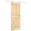 vidaXL Schiebet&uuml;r Nat&uuml;rlich und Wei&szlig; 80 x 210 cm Massivkiefer