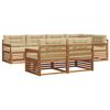 vidaXL Outdoor-Sofagarnitur 7 stk. Natur und Beige