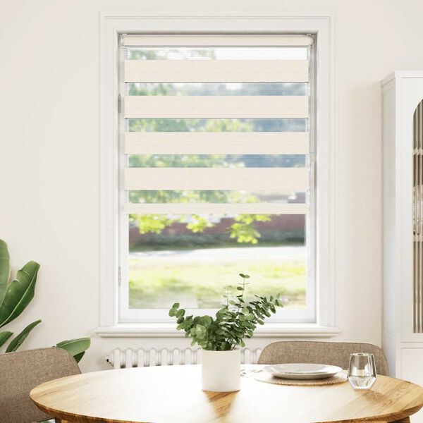 vidaXL Doppelrollo Marmorbeige 85x100 cm Stoffbreite 80,9 cm Polyester