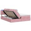 vidaXL LED-Speicherbett mit Matratze Rosa 180 x 200 cm Samt