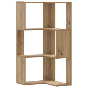 vidaXL Eck-B&uuml;cherregal 3 B&ouml;den Artisan-Eiche 50x50x102cm Holzwerkstoff