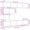 vidaXL TV-Schrankset Wandmontiert 4 pcs Schwarze Eiche Holzwerkstoff