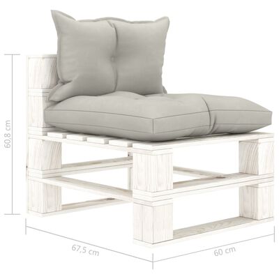 vidaXL Garten-Palettensofa 4-Sitzer mit Kissen in Taupe Holz