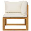 vidaXL 7-tlg. Garten-Lounge-Set mit Auflagen Creme Massivholz Akazie