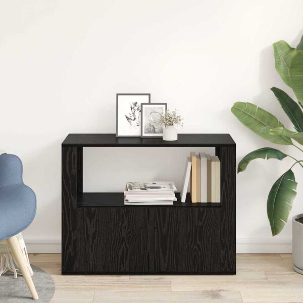 vidaXL Sideboard Schwarz Eichen-Optik 80 x 30 x 60 cm Holzwerkstoff