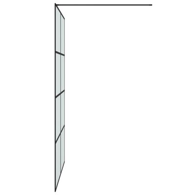 vidaXL Duschwand für Begehbare Dusche Schwarz 140x195 cm Matt ESG-Glas