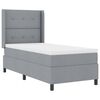 vidaXL Boxspringbett mit Matratze Hellgrau 90 x 200 cm Stoff