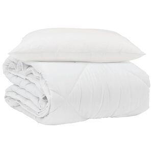 vidaXL Sommerdecke mit Kissen 2 pcs Wei&szlig; Mikrofaser