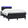 vidaXL Boxspringbett mit Matratze & LED Schwarz 120x220 cm Samt