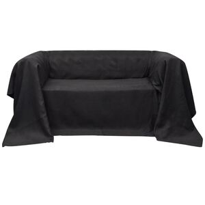 vidaXL Sofahusse aus Microsuede Anthrazit 210x280 cm