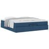 vidaXL Ottoman-Bett mit Matratzen Blau 200x200 cm Stoff