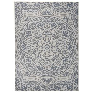 vidaXL Outdoor-Teppich Flachgewebe 200x280 cm Blaues Muster