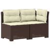 vidaXL 2-Sitzer Garten-Sofa mit Kissen Rattan-Look PP Braun