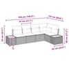 vidaXL Gartensofa-set mit Kissen 5 pcs Grau Poly Rattan