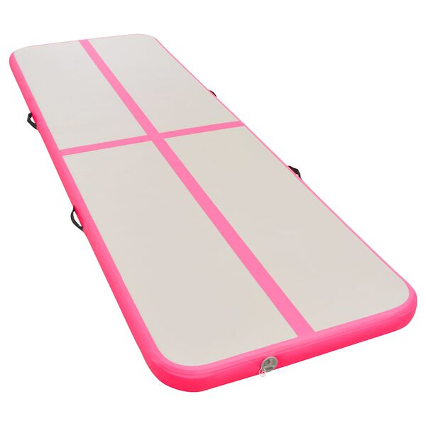 vidaXL Aufblasbare Gymnastikmatte mit Pumpe 600x100x10 cm PVC Rosa