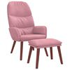 vidaXL Relaxsessel mit Hocker Rosa Samt