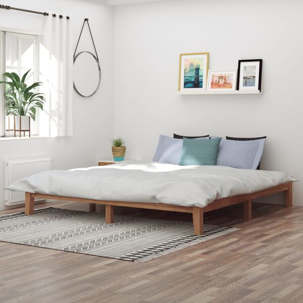 vidaXL Massivholzbett Teak 200x200 cm
