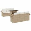 vidaXL Gartensofa-set 7 stk. Beige [Synthetisch]: Poly Rattan