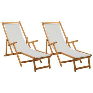 vidaXL Klappbare Sonnenliege 2 pcs 3 Position Massives Eukalyptus Holz
