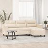 vidaXL 3-Sitzer-Sofa mit Hocker Beige 180 cm Mikrofasergewebe