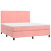 vidaXL Boxspringbett mit Matratze Rosa 160x200 cm Samt