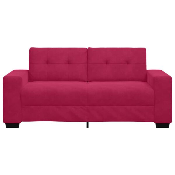 vidaXL Zweisitzer-Sofa Weinrot 180x77x82 cm Samt