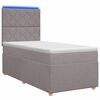 vidaXL Boxspringbett mit Matratze mit Kopfteil Taupe 80 x 200 cm Stoff