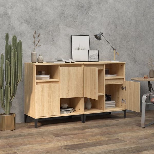 vidaXL Sideboards 2 Stk. Sonoma-Eiche 60x35x70 cm Holzwerkstoff