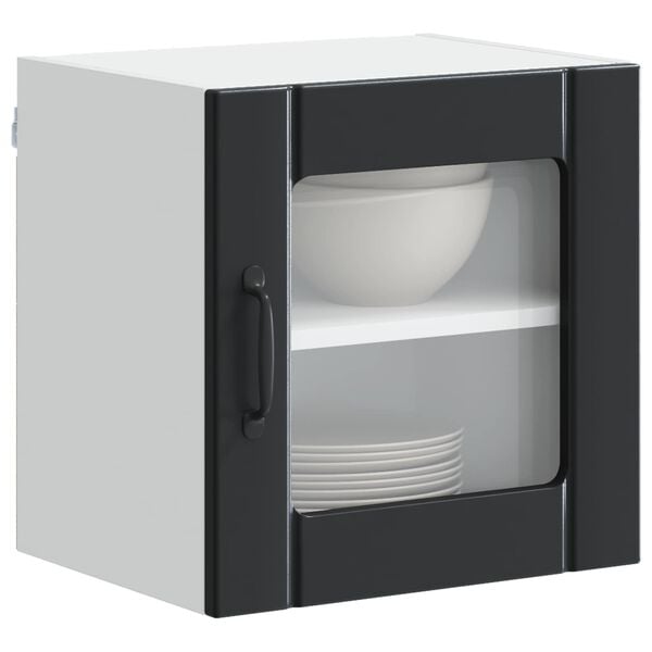 vidaXL K&uuml;chenschrank 2 pcs Schwarz 40 x 31 x 40 cm Holzwerkstoff