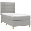 vidaXL Boxspringbett mit Matratze Hellgrau 90x190 cm Stoff