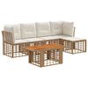 vidaXL Gartensofa-set 6 stk. Nat&uuml;rlich und Cremwei&szlig; Poly-Rattan