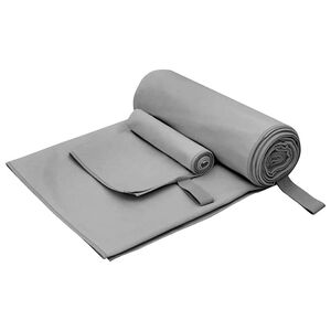 vidaXL Sporthandtuch Set 2 Stk. Dunkelgrau 50 x 30 cm, 200 x 100 cm